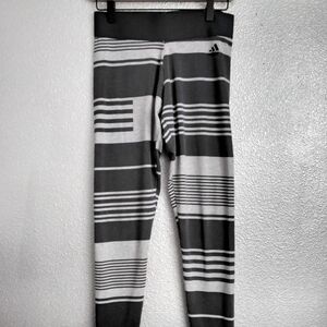 Adidas Women's Olive Green Multi Stripej Leggings   Size M